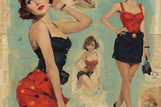 draw a pin up girl and pin up girl character art