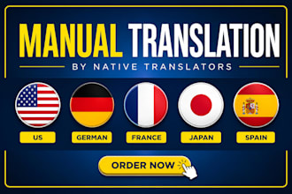 manually translate from english to german, french, and japanese