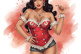 draw a pin up girl and pin up girl