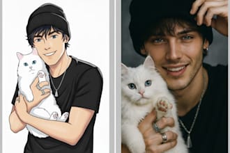 illustrated portrait with ai