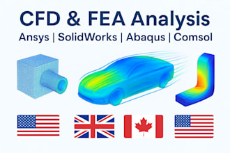 do cfd and fea simulations in ansys, solidworks, comsol and abaqus