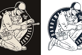 design a vintage electrician logo for your electrical or trade business