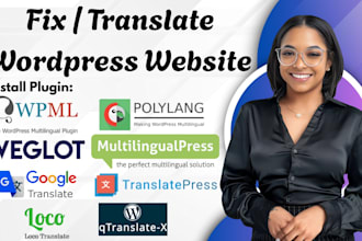 translate wordpress website to multilingual website with wpml, polylang, weglot