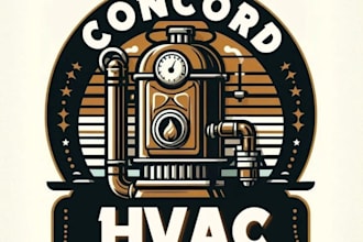design a vintage hvac logo for your heating, cooling, and ventilation business