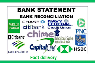 reconcile bank statement PDF to editable format
