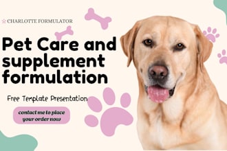 create professional and customized pet care formulations for your brand
