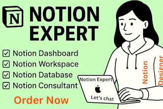 setup a custom notion template, dashboard, workspace and notion consultation