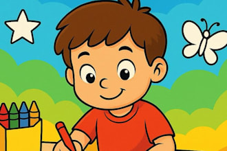 create colouring book pages for kids and children