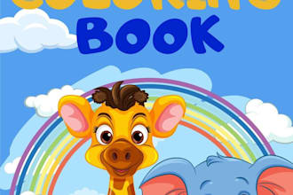 draw or design creative colouring book page for kids
