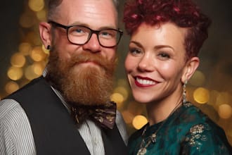 make a christmas couple family or pet portrait
