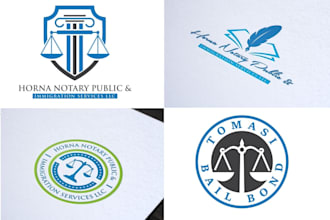 do modern legal lawyer attorney law firm notary and law business logo design