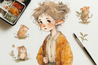 create a watercolor character art portrait