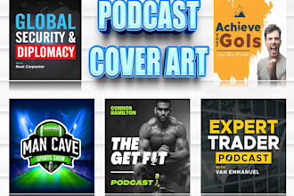 make a unique podcast cover art and podcast logo design