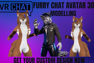 create gaming avatar vrchat furry chat 3d model fursona for your quest
