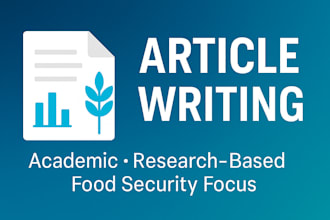 write well researched articles and reports on food security