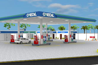 bring your gas station,petrol station,fuel station,tank station,garage to life