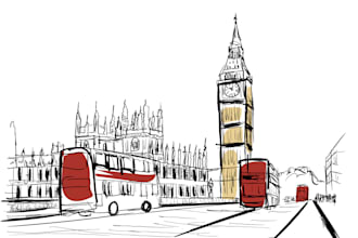 do hand drawn sketch and line art architectural illustrations