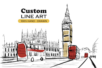 do hand drawn sketch and line art architectural illustrations