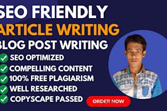 do SEO content writing, blog writing, and article writing