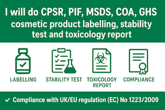 do cpsr, pif, msds, coa, ghs, product label, stability test, toxicology report