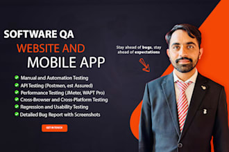 do manual and automation QA testing for your website and mobile app