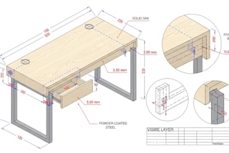 draw furniture design, autocad technical drawing mechanical drawing