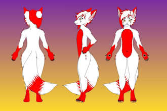 do custom furry reference sheet commission furry art anthro character ref sheet