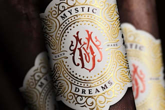 do modern cigar label, cigar band, cigar box and cigar logo design
