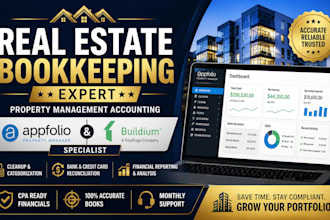 do property management, real estate bookkeeping appfolio, buildium, qbo expert