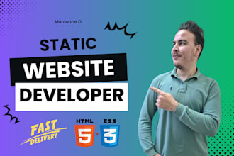 develop static website with frontend website development html css developer
