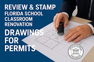 review and stamp florida school classroom renovation drawing for permits