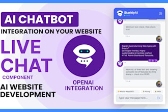 develop ai website with ai chatbot integration, ai customer support for websites