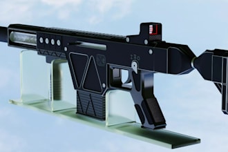 create 3d gun, sci fi gun, and realistic 3d weapon asset model for game, film