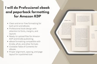 professional ebook and paperback formatting for amazon KDP
