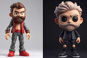 create 3d toy models, characters, 3d bjd, toy figure, vinyl stl for 3d printing