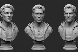 sculpt realistic 3d  miniatures, busts, and figurines, for printing