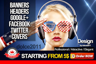 design any banner, header, facebook timeline, google cover, new twitter cover
