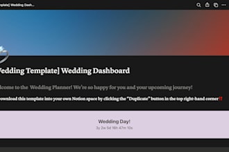 give you the ultimate all in one notion wedding planner template