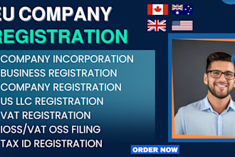 do US llc registration, eu company registration, incorporation and setup vat oss