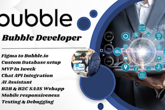 develope professional bubble io websites, mvp, saas and no code web apps