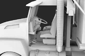 create detailed 3d models of trucks ready for 3d printing stl, obj
