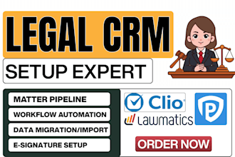 setup clio mycase practicepanther lawmatics rocket matter zoho caret legal CRM