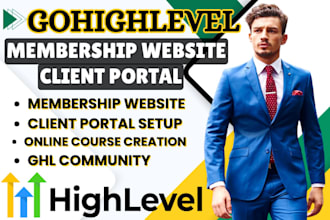 build gohighlevel community membership website ghl client portal online course