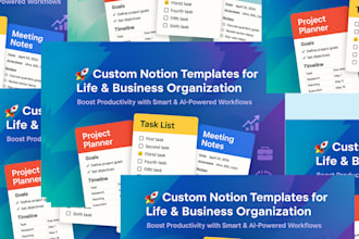 design customized notion template for life and business organization to boost ai