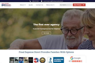 design final expense website life insurance website burial insurance website