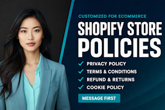 prepare privacy policy, terms and refund policy for your shopify store