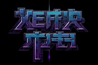 create custom futuristic cyberpunk, mech, y2k logo design