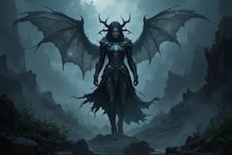 paint a dark fantasy portrait