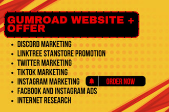 design, optimize and promote your gumroad website for sales and growth