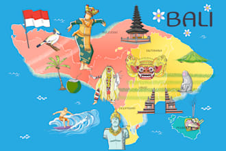 create an attractive custom map illustration for you